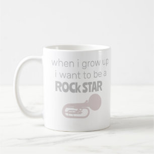 Taza de café de futura estrella de rock