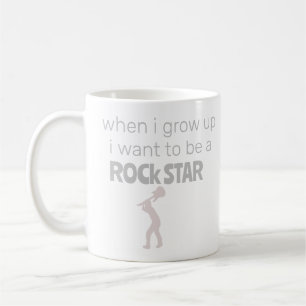 Taza de café de futura estrella de rock