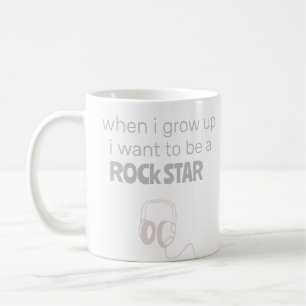 Taza de café de futura estrella de rock