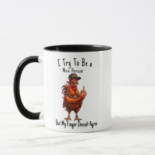 Taza de café de gallo divertido - Boca mala sarcás