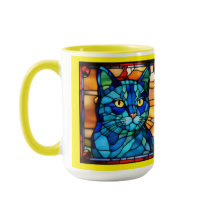 Taza de café de gato azul lindo