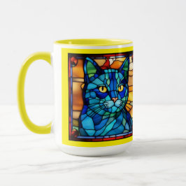 Taza de café de gato azul lindo