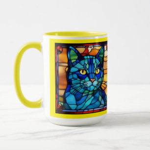 Taza de café de gato azul lindo