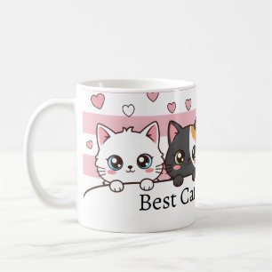 Taza de café de gato de dibujos animados adorable