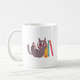 Taza de café de gato de tono blanco simple
