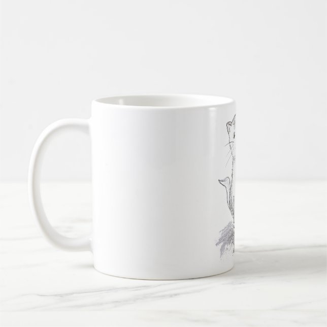 Taza de café de gato feliz (Izquierda)