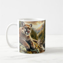 Taza de café de gato grande León de Montaña