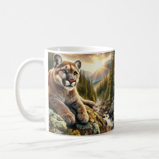 Taza de café de gato grande puma (Izquierda)