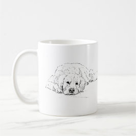 Taza de café de Golden Retriever durmiendo, Amor p