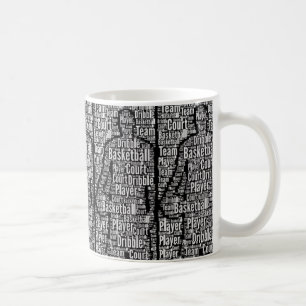 Taza de café de gráficos de jugador de baloncesto