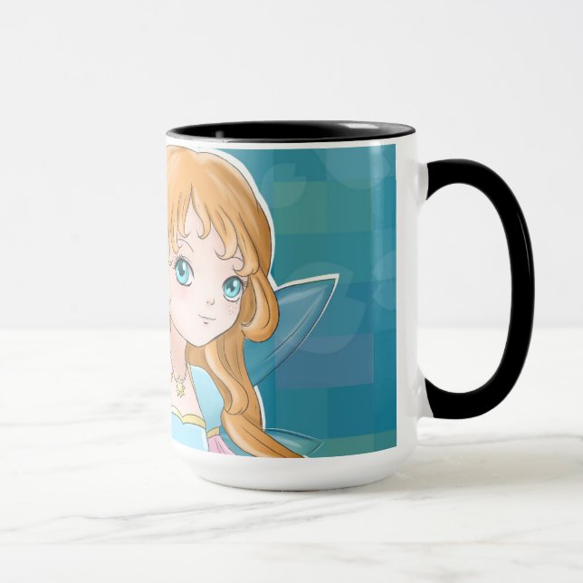 Taza de café de hadas linda del modelo del dibujo (Derecha)