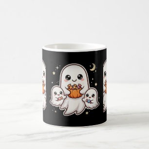 Taza de café de Halloween de familia de fantasmas