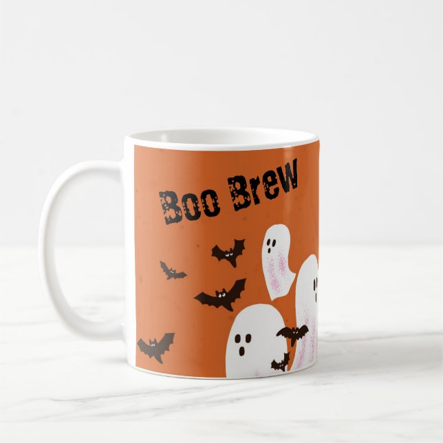 Taza de café de Halloween Fantasma Boo Brew (Izquierda)