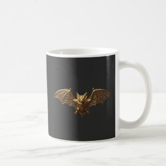 Taza de café de Halloween Murciélago Dorado Gótico