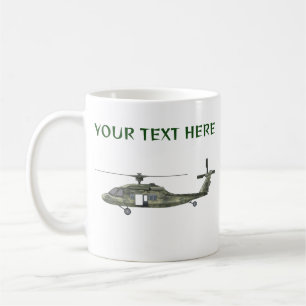 Taza de café de helicóptero de camuflaje militar c