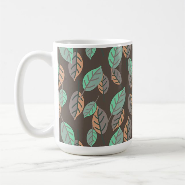 taza de café de hojas de bosque (Izquierda)