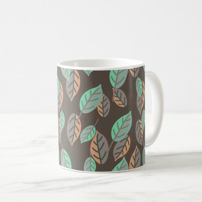 taza de café de hojas de bosque (Anverso derecho)