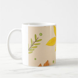 Taza de café de hojas de otoño estéticas