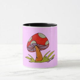 Taza de café de hongo rojo