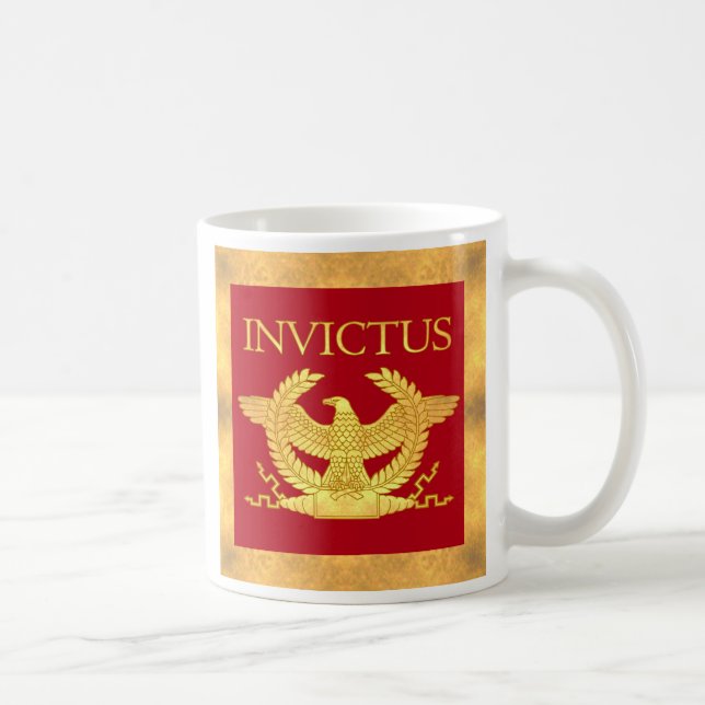 Taza de café de Invictus con la frontera del oro (Derecha)
