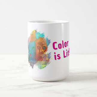 Taza de café de invierno artística acogedora