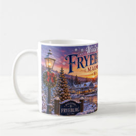 Taza de café de invierno en Fryeburg Maine