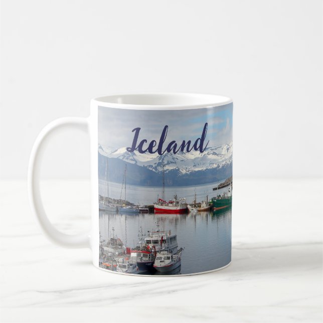 Taza de café de Islandia Taza Husavik Recuerdo Mem (Izquierda)