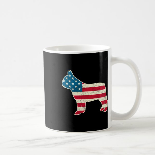Taza De Café De Julio Bandera Francesa De Estados Unidos Bulldo (Derecha)
