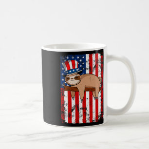 Taza De Café De Julio Cute Sloth Independencia De La Bandera Es