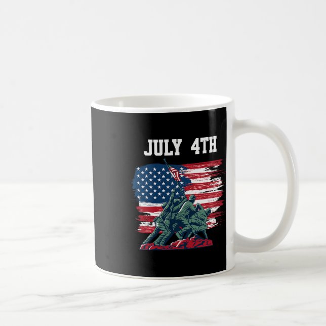 Taza De Café De Julio Hombres Ee.Uu. Bandera Estadounidense Niñ (Derecha)