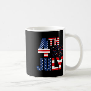 Taza De Café De Julio La Bandera Estadounidense Fiesta Patrióti