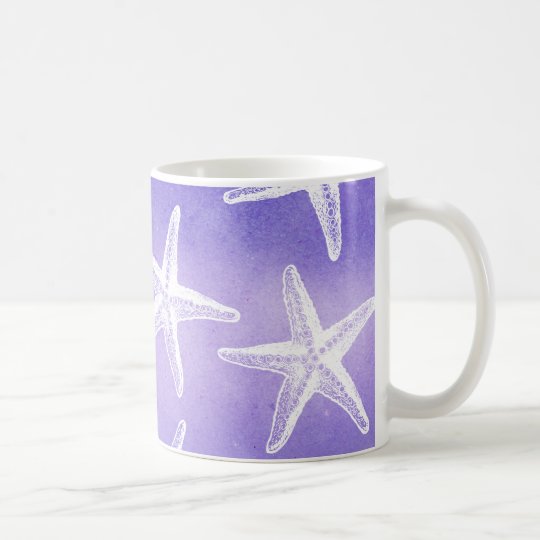 Taza de café de la acuarela - púrpura de las