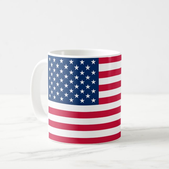 Taza de café de la bandera americana USA Patriótic (Anverso izquierdo)