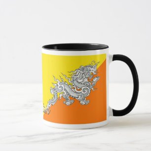 Taza de café de la bandera de Bhután