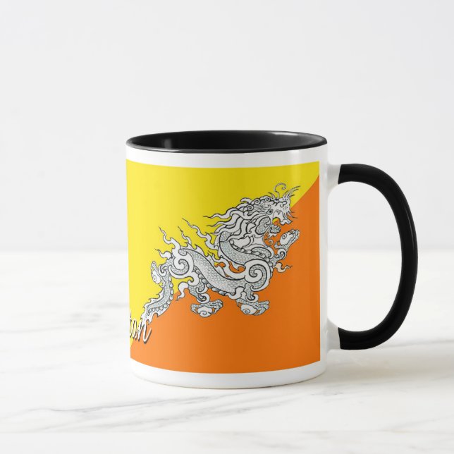 Taza de café de la bandera de Bhután (Derecha)