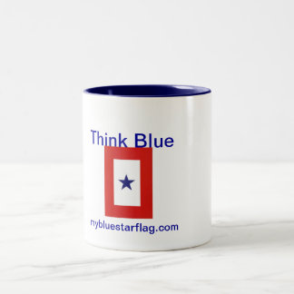 Taza de café de la bandera de la estrella azul