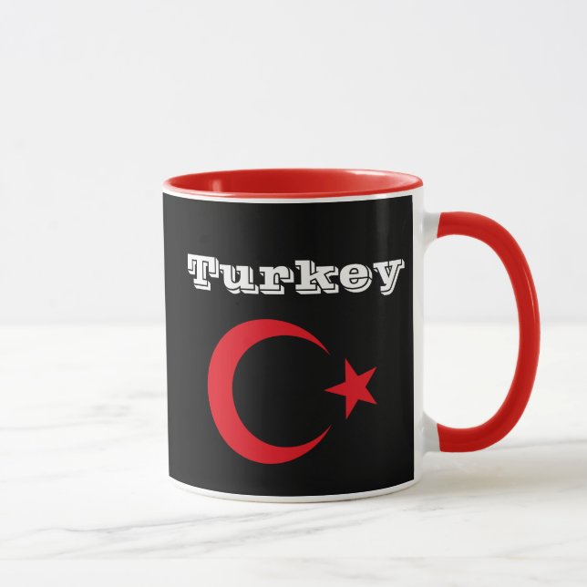 Taza de café de la bandera de Turquía/Türkiye (Derecha)