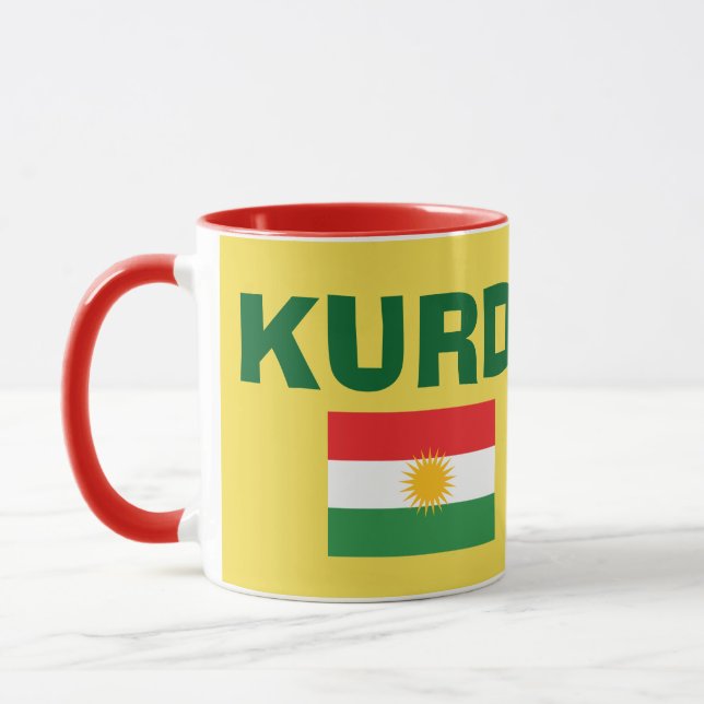 Taza de café de la bandera del Kurdistan (Izquierda)