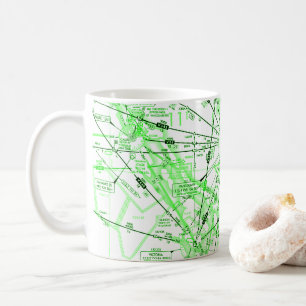 taza de café de la carta de aviación