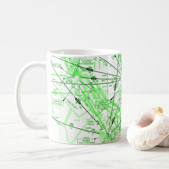 taza de café de la carta de aviación (Con donut)