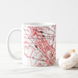 taza de café de la carta de aviación