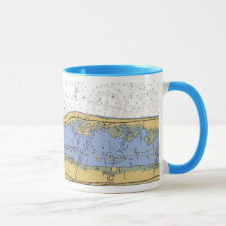 Taza de café de la carta de navegación del puerto