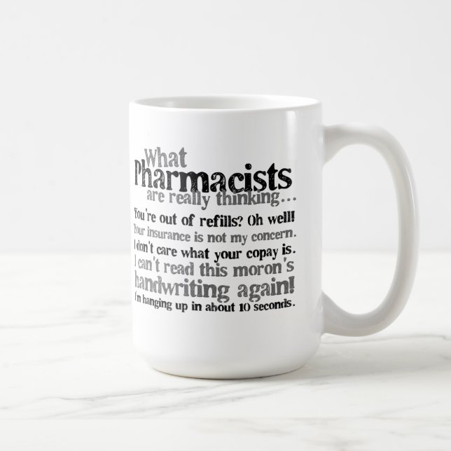 Taza de café de la cita del farmacéutico (Derecha)