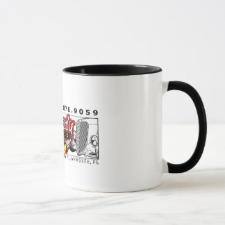 Taza de café de la compañía del coche de carreras