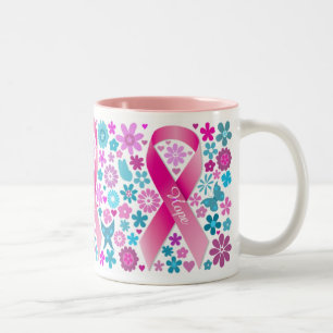 Taza de café de la conciencia del cáncer de pecho