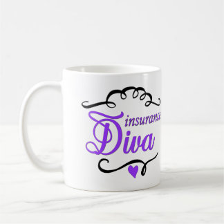 Taza de café de la diva del seguro