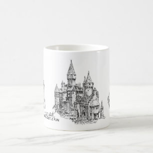 Taza de café de la diversión del castillo de la
