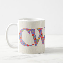 Taza de café de la diversión, lema floral Galés
