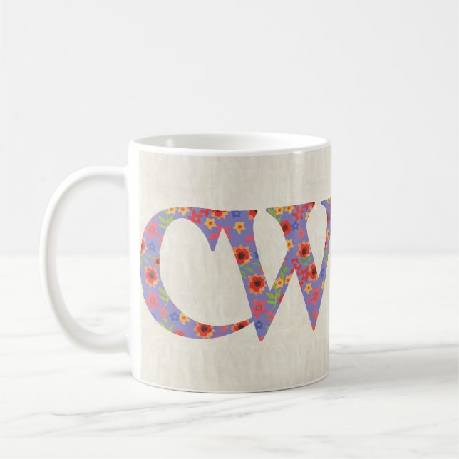 Taza de café de la diversión, lema floral Galés (Izquierda)