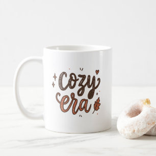 Taza de café de la era acogedora retro Otoño Estét